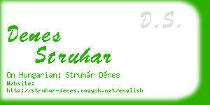 denes struhar business card